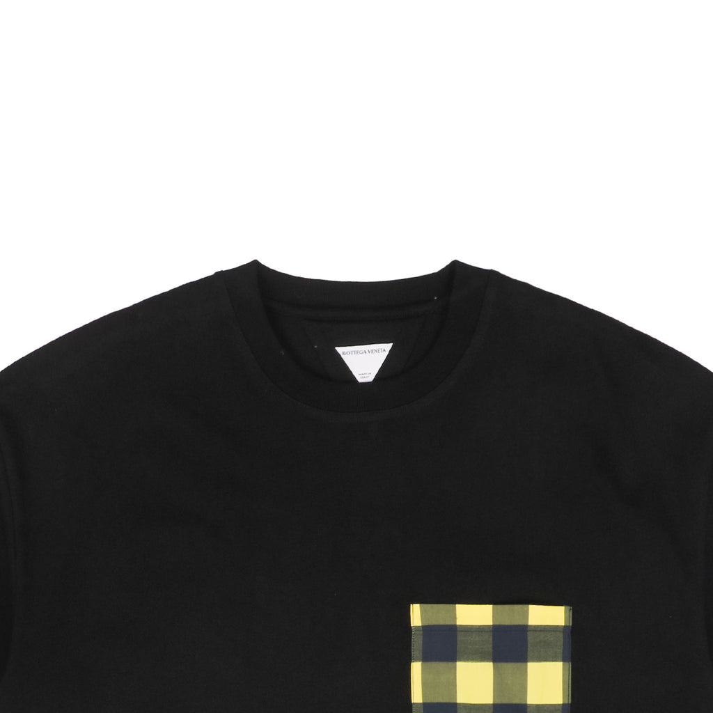 Bottega Veneta SS25 Contrast Check Pocket Short Sleeve Tee – Black