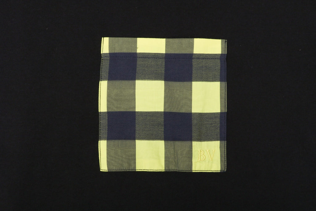 Bottega Veneta SS25 Contrast Check Pocket Short Sleeve Tee – Black