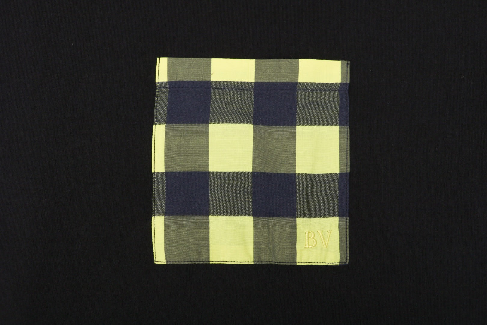 Bottega Veneta SS25 Contrast Check Pocket Short Sleeve Tee – Black