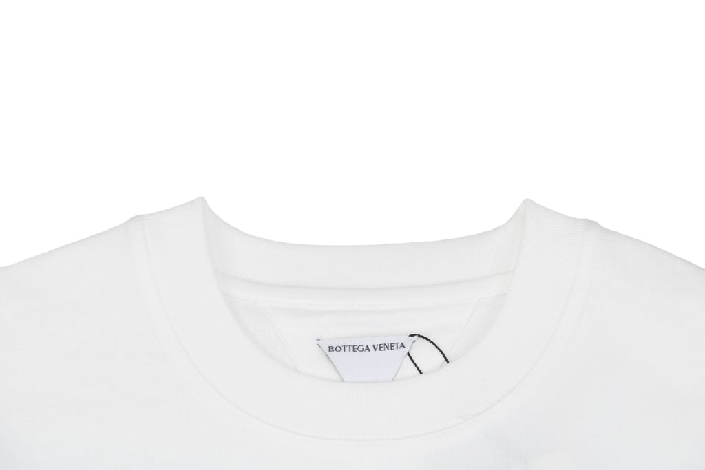 Bottega Veneta SS25 Contrast Check Pocket Short Sleeve Tee – White