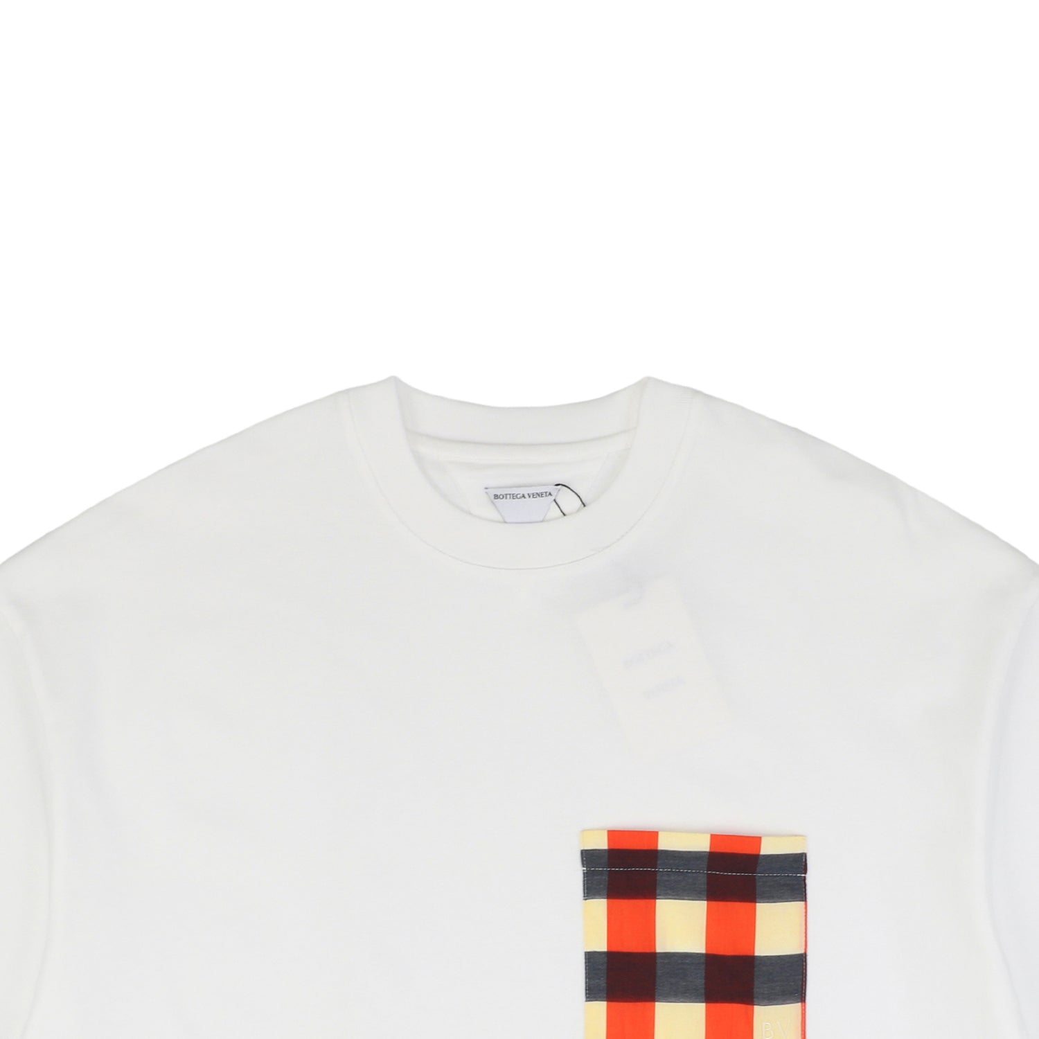 Bottega Veneta SS25 Contrast Check Pocket Short Sleeve Tee – White