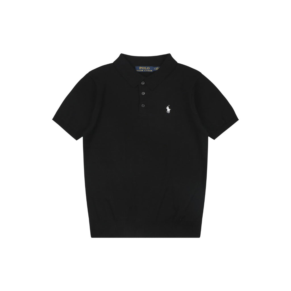 Ralph Lauren N1 Pony Jacquard Knit Short Sleeve Polo – Black
