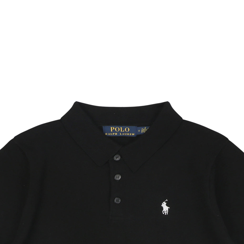 Ralph Lauren N1 Pony Jacquard Knit Short Sleeve Polo – Black