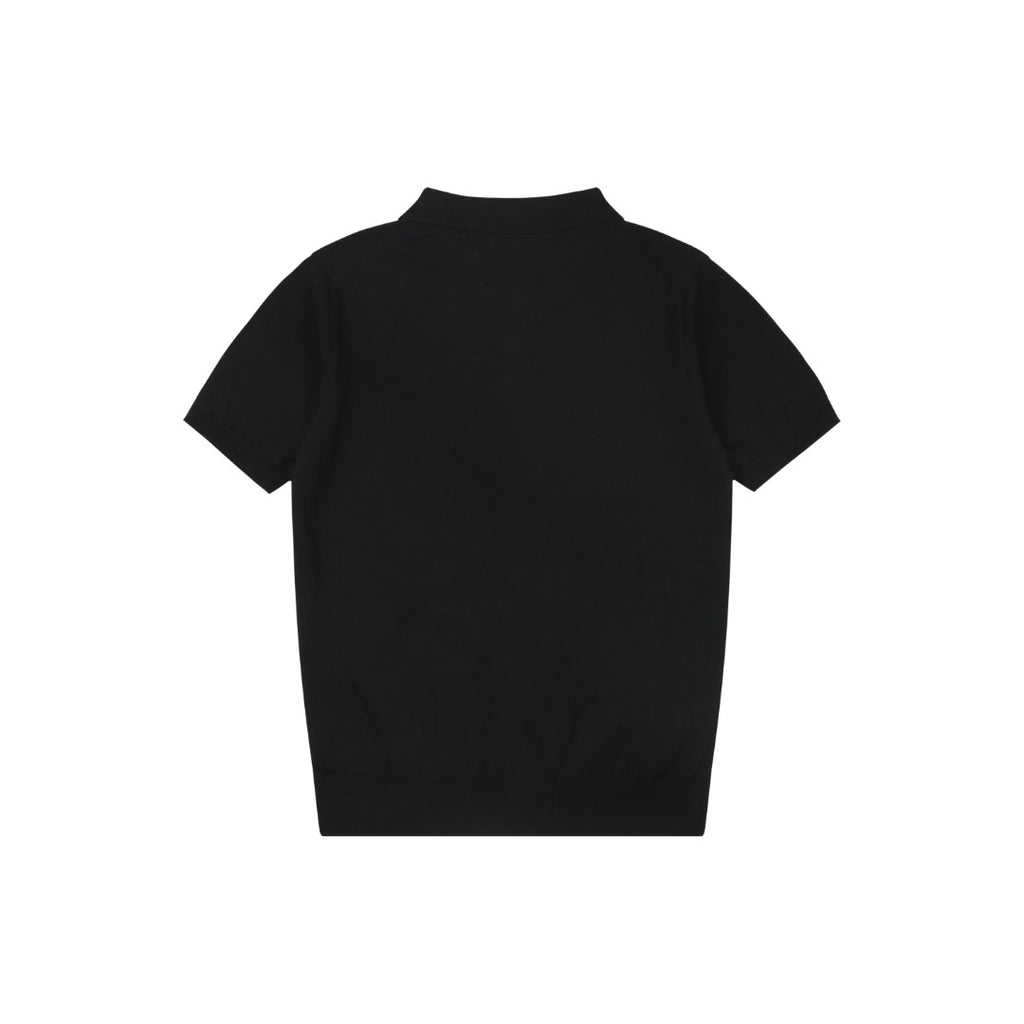 Ralph Lauren N1 Pony Jacquard Knit Short Sleeve Polo – Black