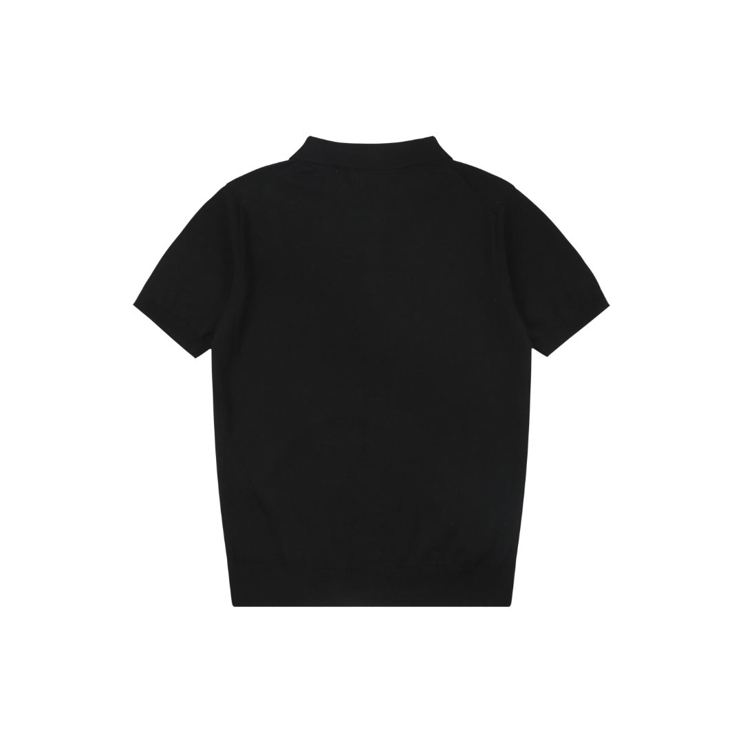 Ralph Lauren N1 Pony Jacquard Knit Short Sleeve Polo – Black
