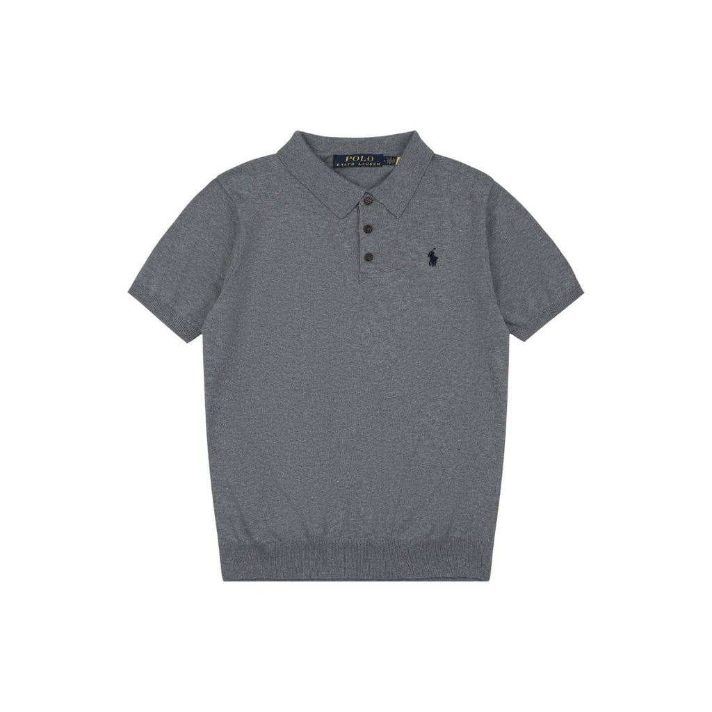 Ralph Lauren N1 Pony Jacquard Knit Short Sleeve Polo – Grey