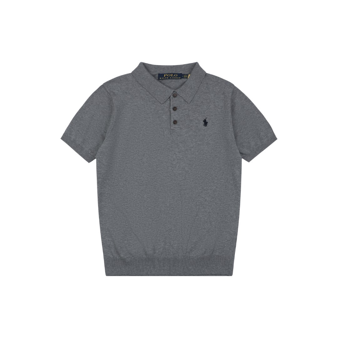 Ralph Lauren N1 Pony Jacquard Knit Short Sleeve Polo – Grey
