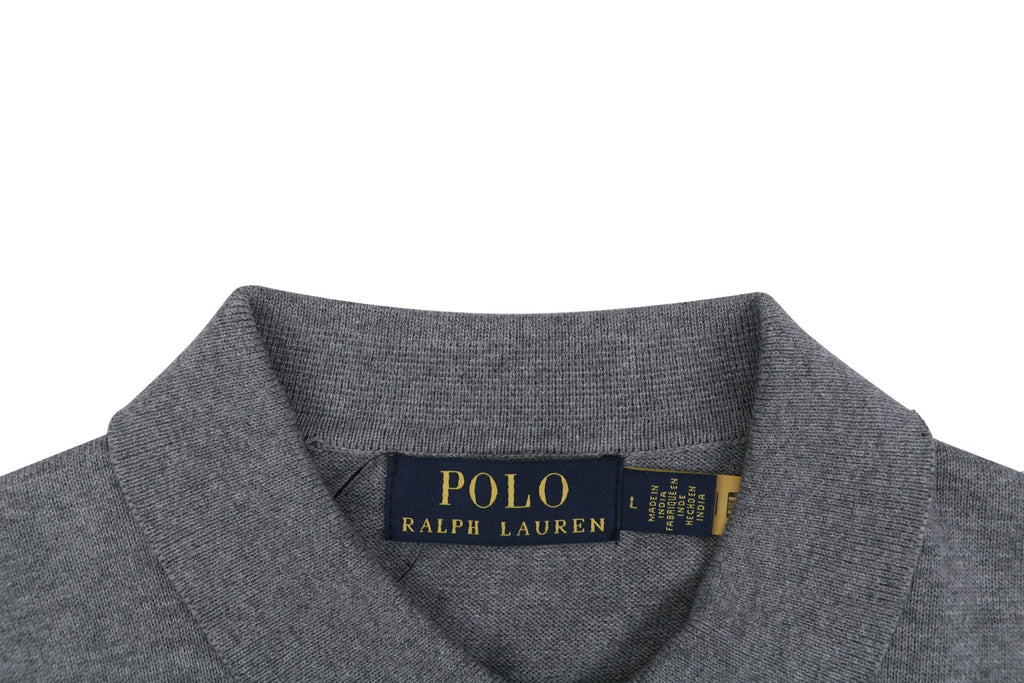 Ralph Lauren N1 Pony Jacquard Knit Short Sleeve Polo – Grey