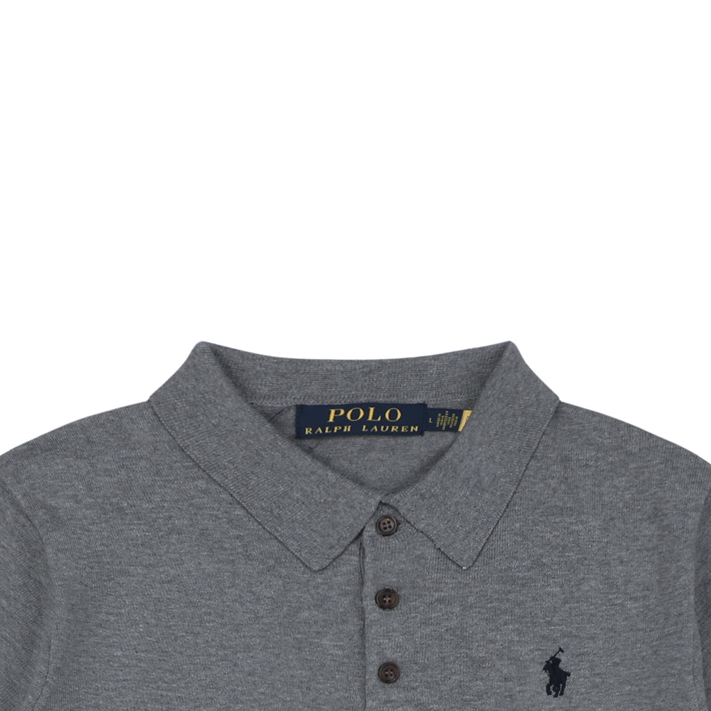 Ralph Lauren N1 Pony Jacquard Knit Short Sleeve Polo – Grey