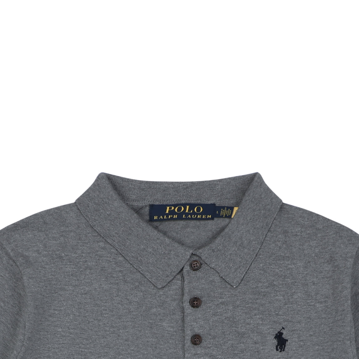 Ralph Lauren N1 Pony Jacquard Knit Short Sleeve Polo – Grey