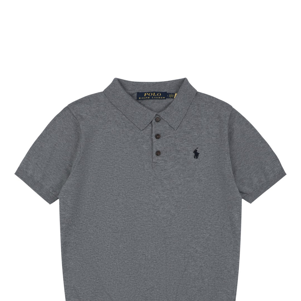 Ralph Lauren N1 Pony Jacquard Knit Short Sleeve Polo – Grey