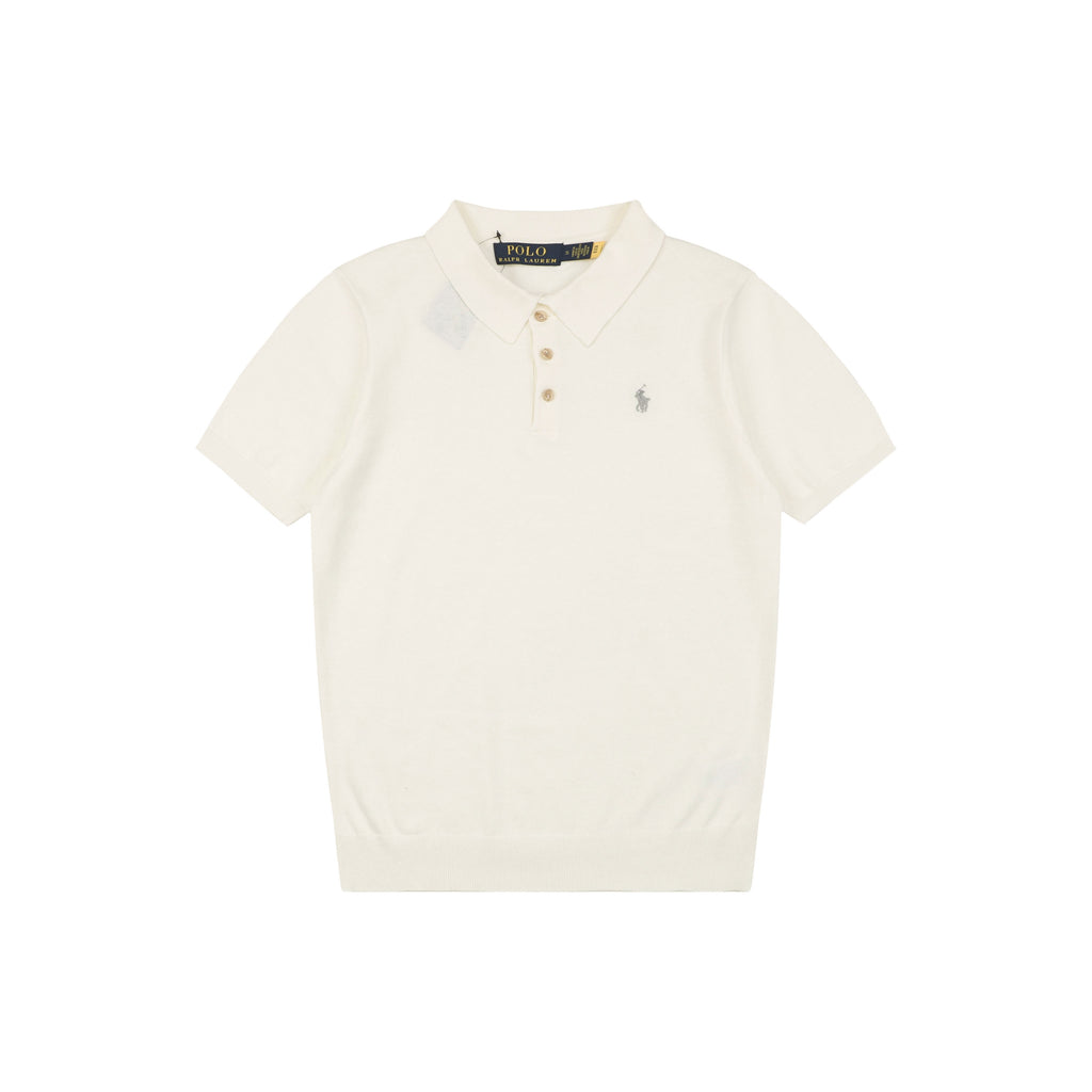Ralph Lauren N1 Pony Jacquard Knit Short Sleeve Polo – Cream
