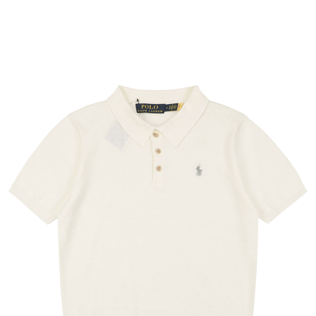 Ralph Lauren N1 Pony Jacquard Knit Short Sleeve Polo – Cream