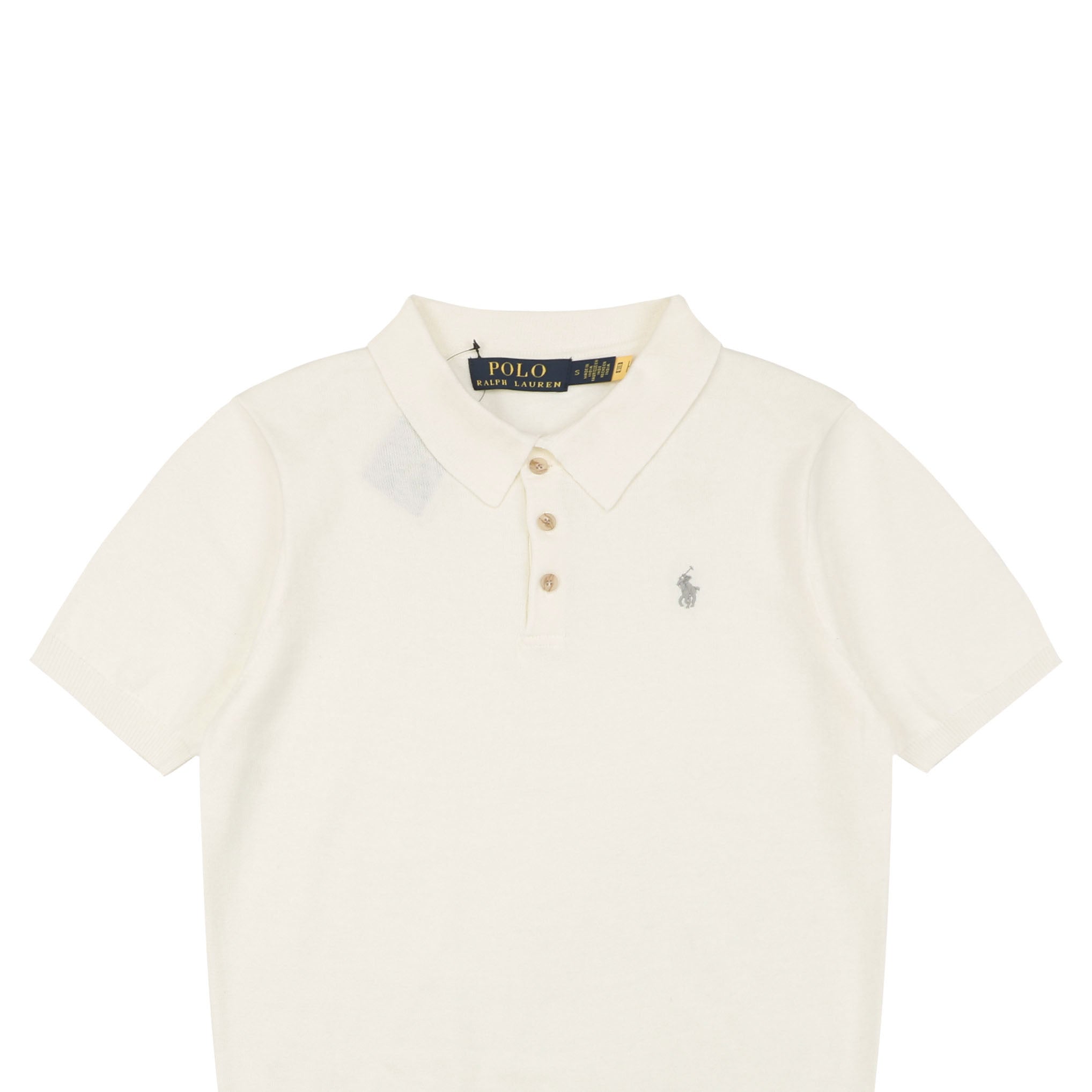 Ralph Lauren N1 Pony Jacquard Knit Short Sleeve Polo – Cream