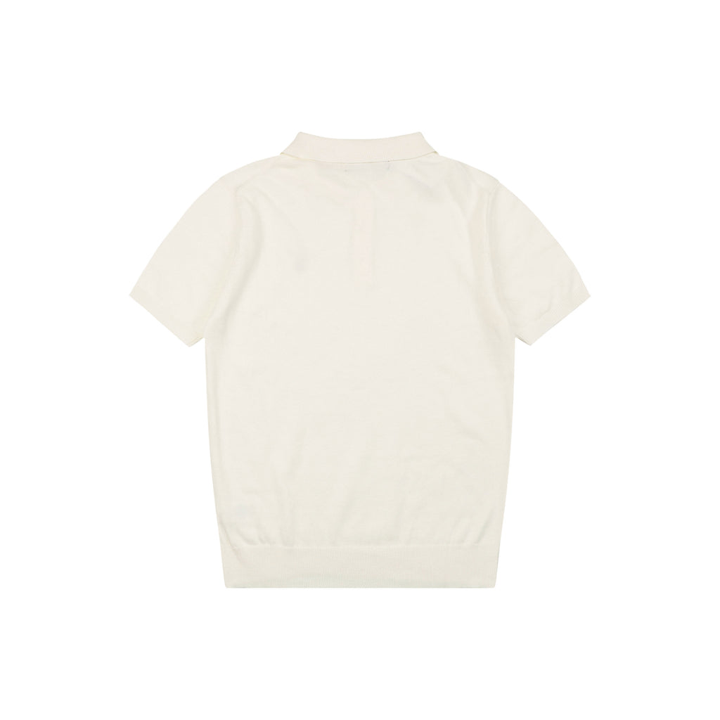 Ralph Lauren N1 Pony Jacquard Knit Short Sleeve Polo – Cream