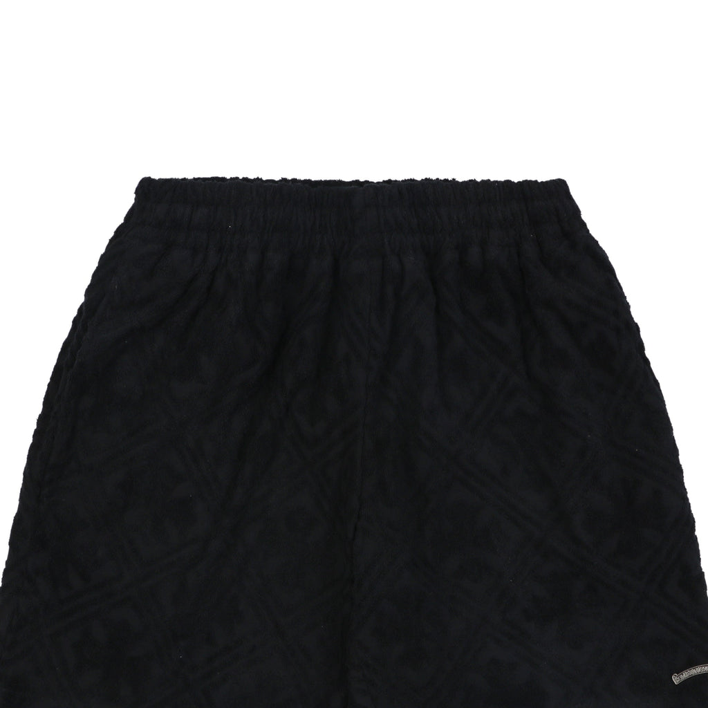 Chrome Hearts Cannes Limited Edition Cross Floral Terry Cloth Shorts — Black
