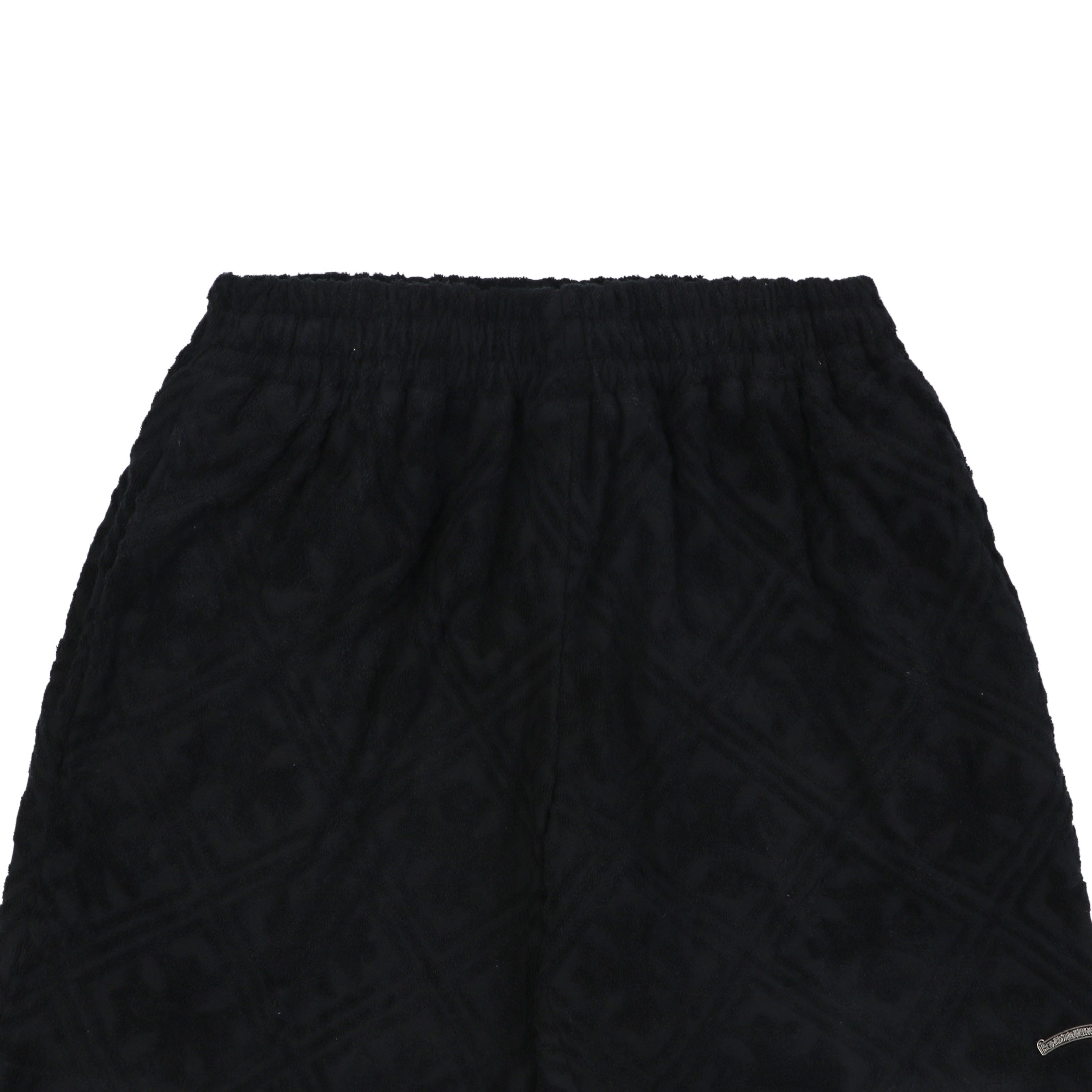 Chrome Hearts Cannes Limited Edition Cross Floral Terry Cloth Shorts — Black