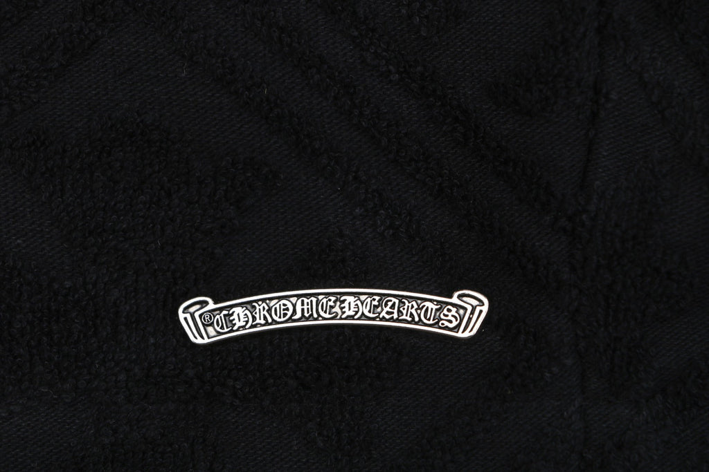 Chrome Hearts Cannes Limited Edition Cross Floral Terry Cloth Shorts — Black