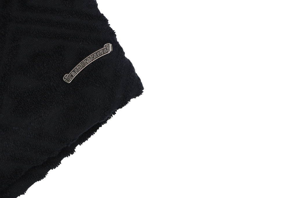 Chrome Hearts Cannes Limited Edition Cross Floral Terry Cloth Shorts — Black