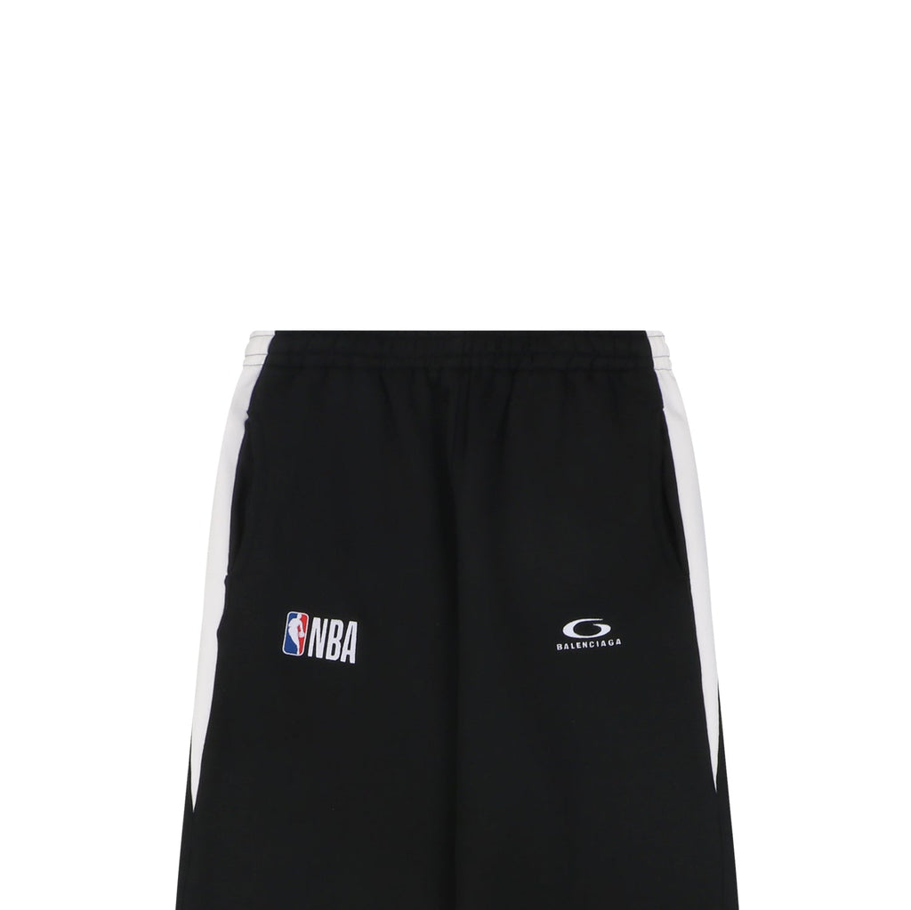 Balenciaga x NBA x Oakley Triple Logo Embroidered Wide-Leg Track Pants — Black
