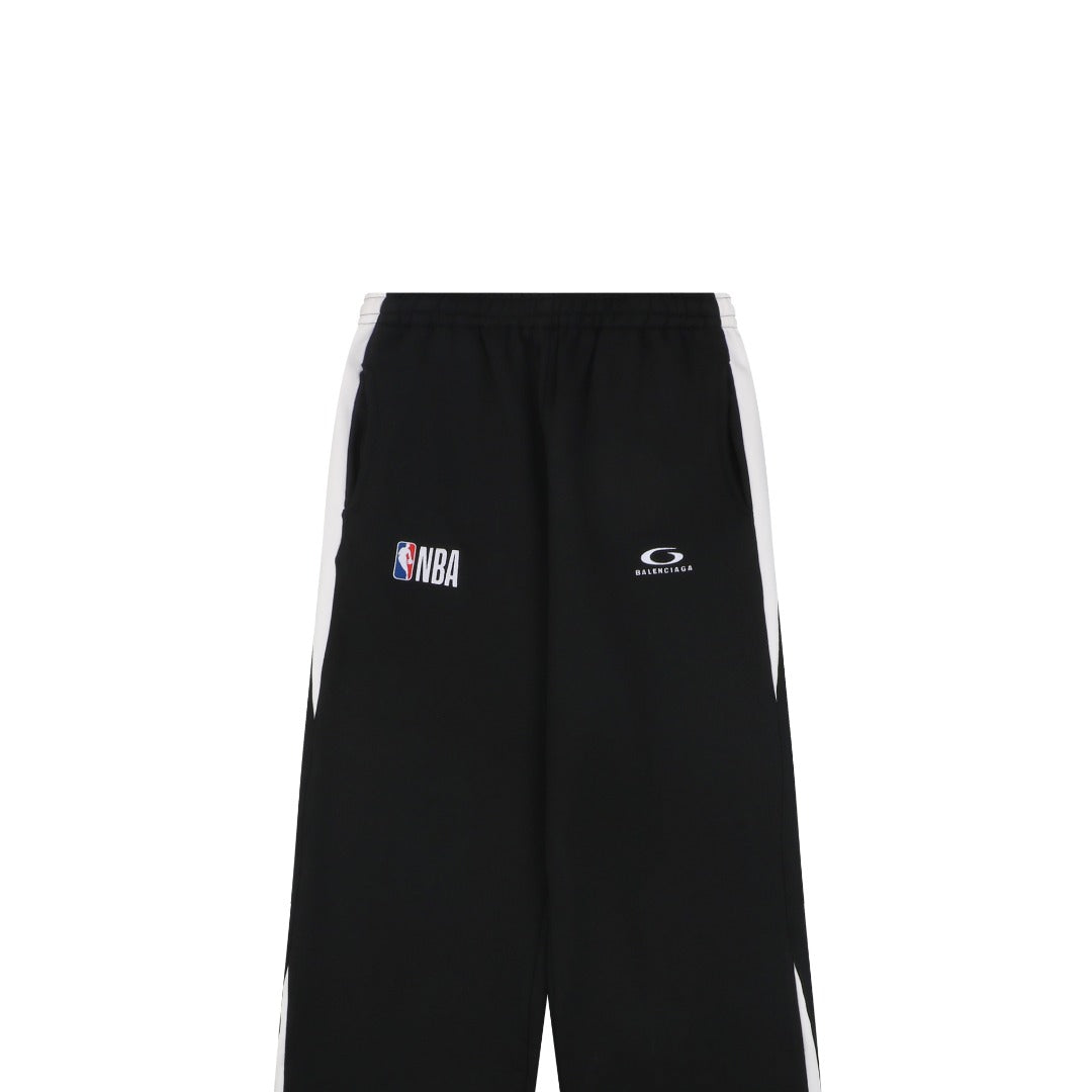 Balenciaga x NBA x Oakley Triple Logo Embroidered Wide-Leg Track Pants — Black