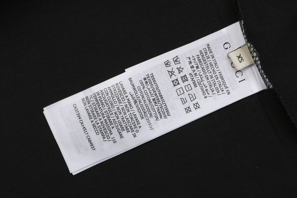 Gucci Double G Interlocking Logo Tape Short Sleeve Tee — Black