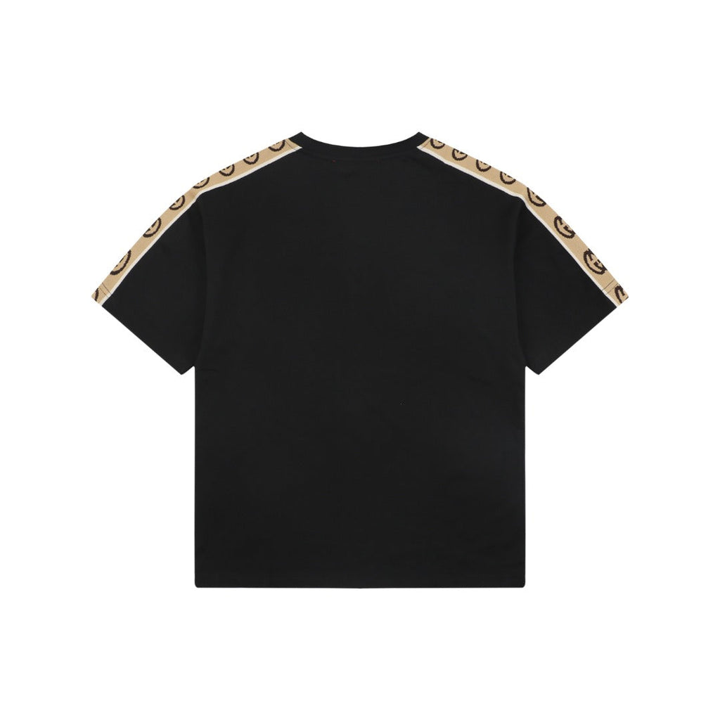 Gucci Double G Interlocking Logo Tape Short Sleeve Tee — Black