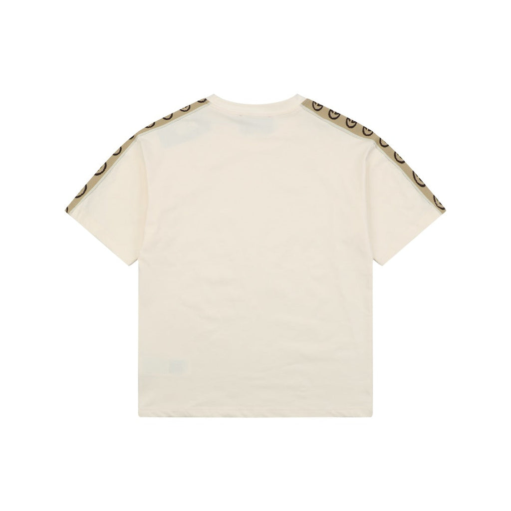 Gucci Double G Interlocking Logo Tape Short Sleeve Tee — Cream