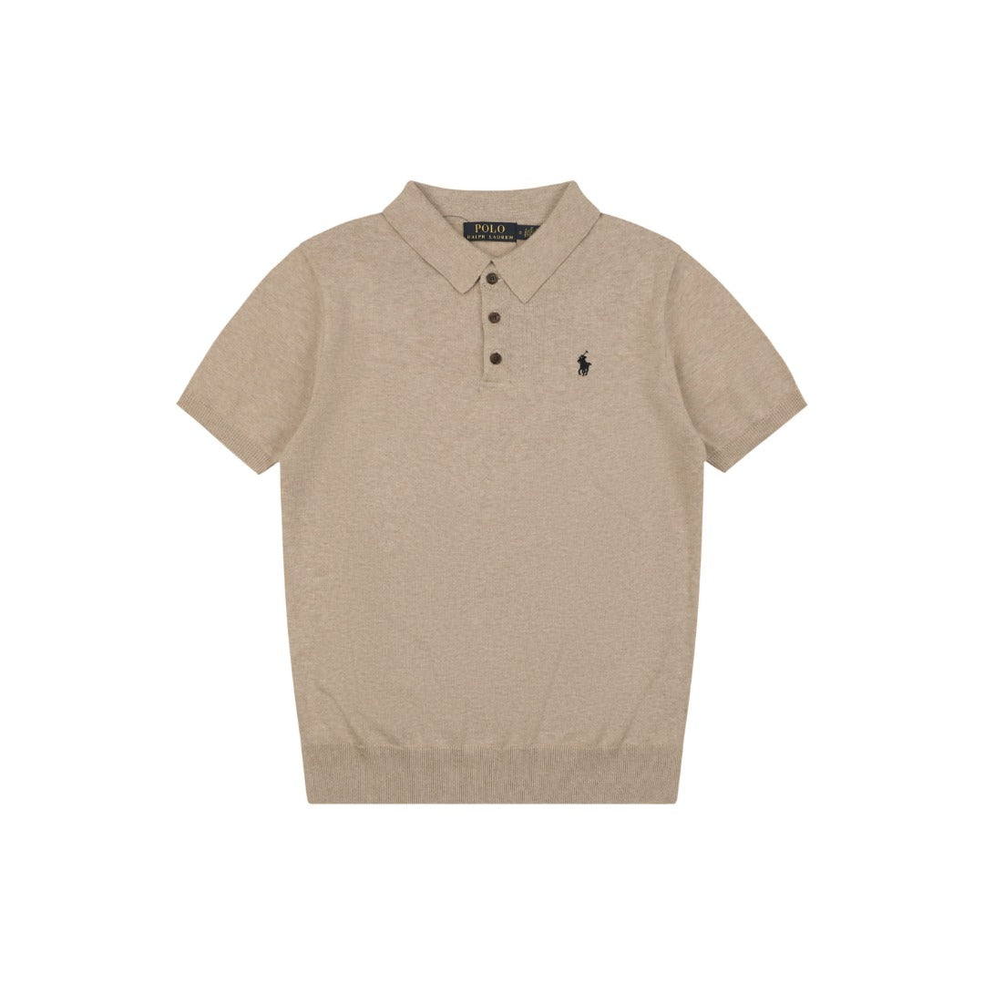 Ralph Lauren N1 Pony Jacquard Knit Short Sleeve Polo – Khaki