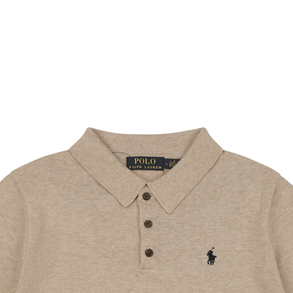 Ralph Lauren N1 Pony Jacquard Knit Short Sleeve Polo – Khaki