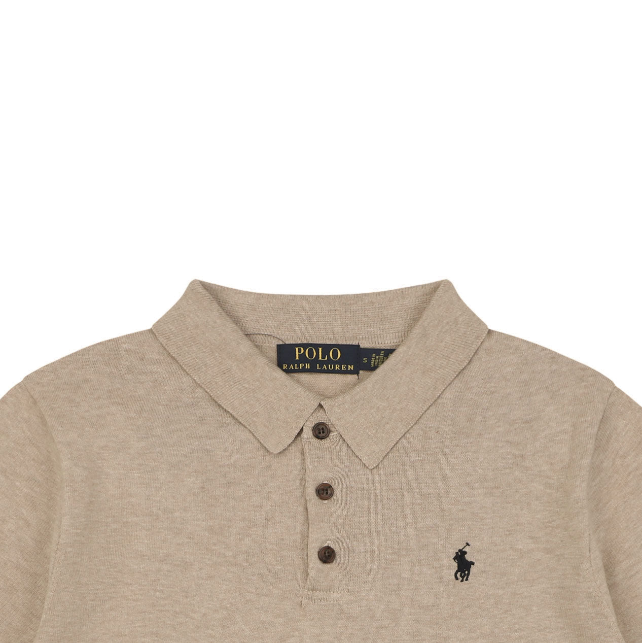 Ralph Lauren N1 Pony Jacquard Knit Short Sleeve Polo – Khaki