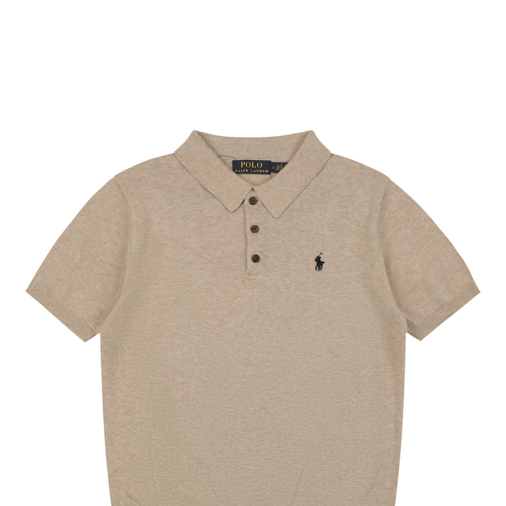 Ralph Lauren N1 Pony Jacquard Knit Short Sleeve Polo – Khaki