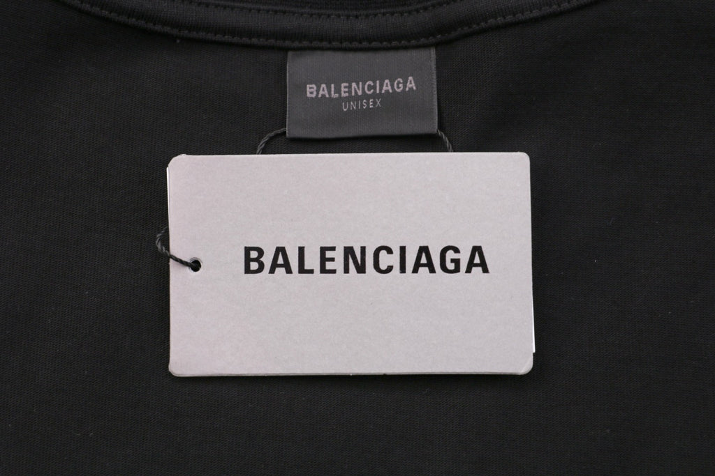 Balenciaga 23SS Multi-Logo Archive Print Short Sleeve Tee – Black