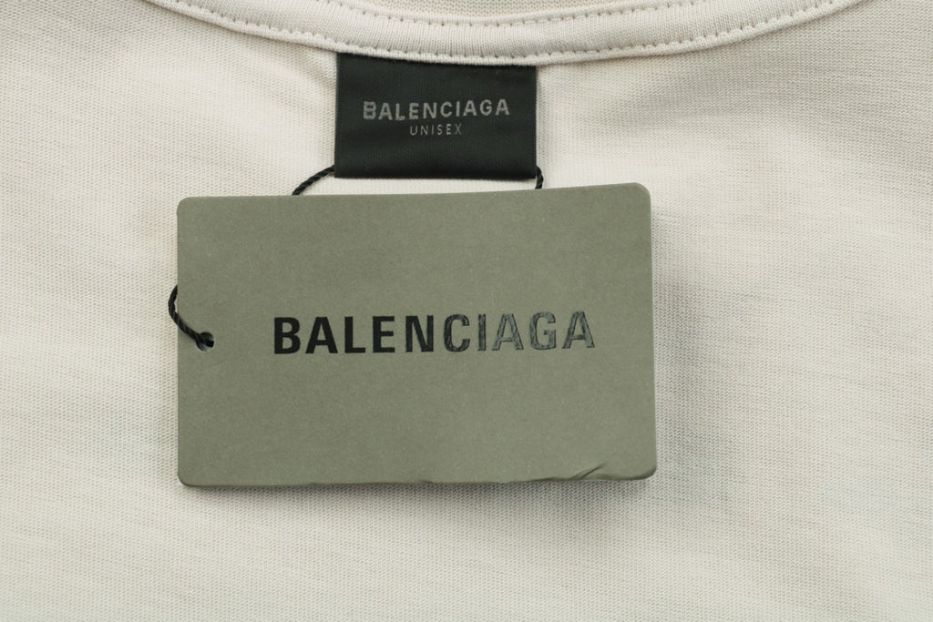 Balenciaga 23SS Multi-Logo Archive Print Short Sleeve Tee – Cream