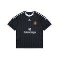 Balenciaga × Adidas Manchester United Crest Contrast Collar Soccer Jersey – Black