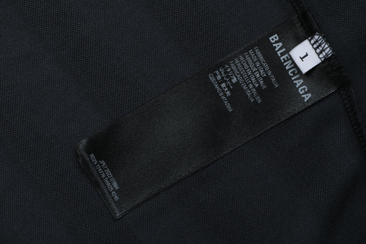 Balenciaga × Adidas Manchester United Crest Contrast Collar Soccer Jersey – Black