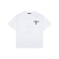 Chrome Hearts Pink Cherry Sanskrit Cross Embroidered Short Sleeve T-Shirt — White