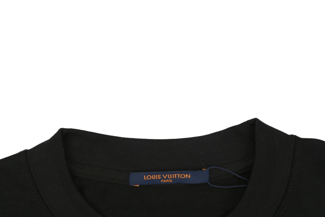 Louis Vuitton Vuitton Script Solar Burst Back Print Short Sleeve Tee – Black