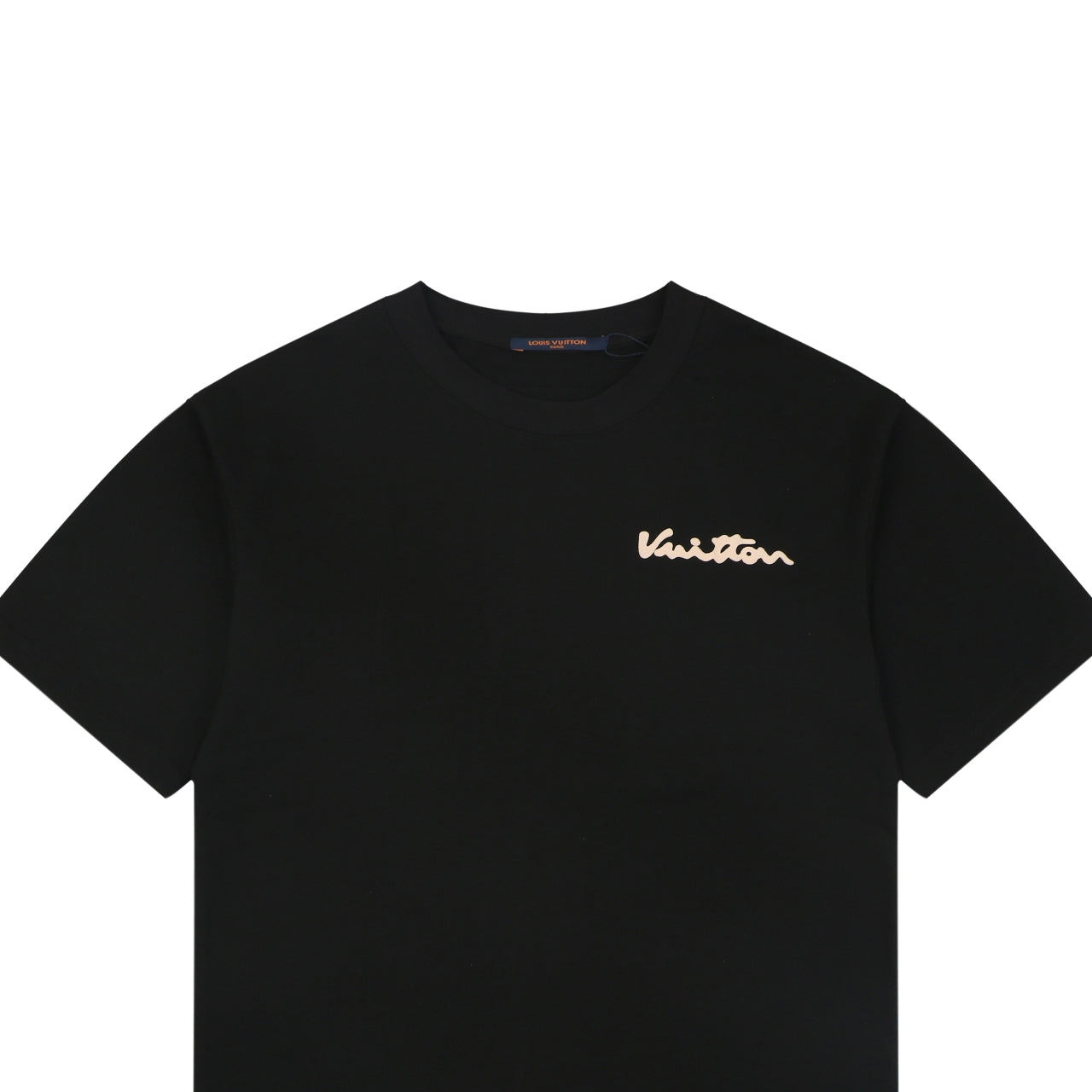 Louis Vuitton Vuitton Script Solar Burst Back Print Short Sleeve Tee – Black