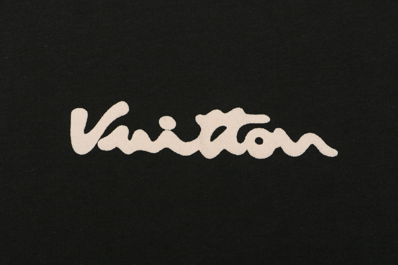 Louis Vuitton Vuitton Script Solar Burst Back Print Short Sleeve Tee – Black