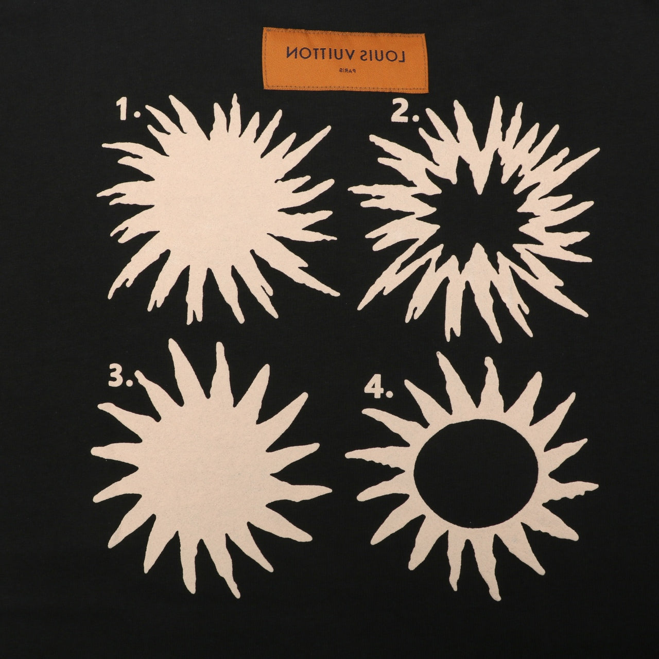 Louis Vuitton Vuitton Script Solar Burst Back Print Short Sleeve Tee – Black