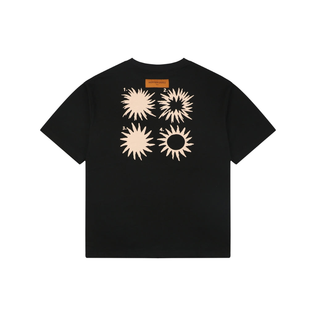 Louis Vuitton Vuitton Script Solar Burst Back Print Short Sleeve Tee – Black