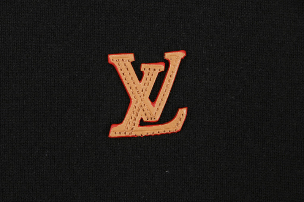 Louis Vuitton LV Monogram Jacquard Leather-Patch Polo Short Sleeve — Black