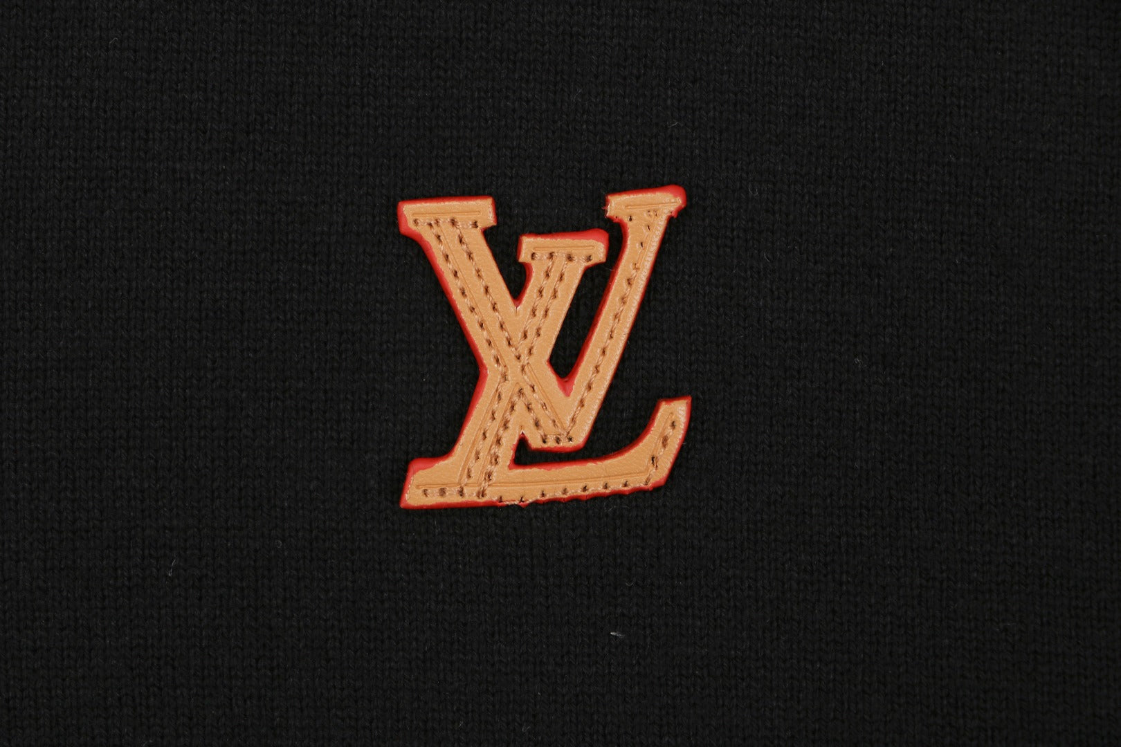 Louis Vuitton LV Monogram Jacquard Leather-Patch Polo Short Sleeve — Black