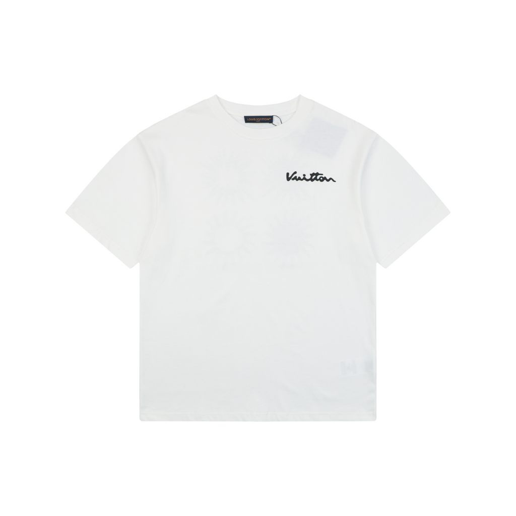 Louis Vuitton Vuitton Script Solar Burst Back Print Short Sleeve Tee – White