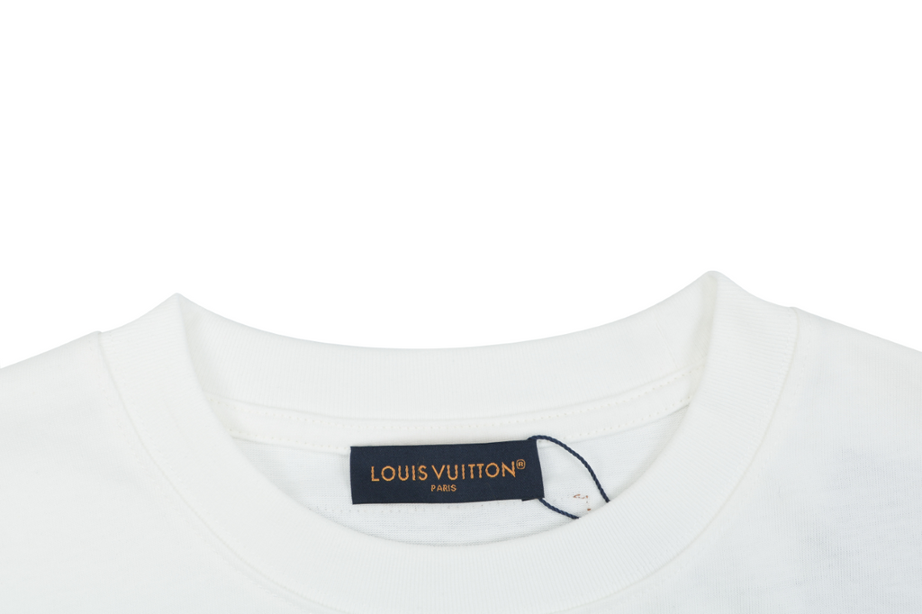 Louis Vuitton Vuitton Script Solar Burst Back Print Short Sleeve Tee – White