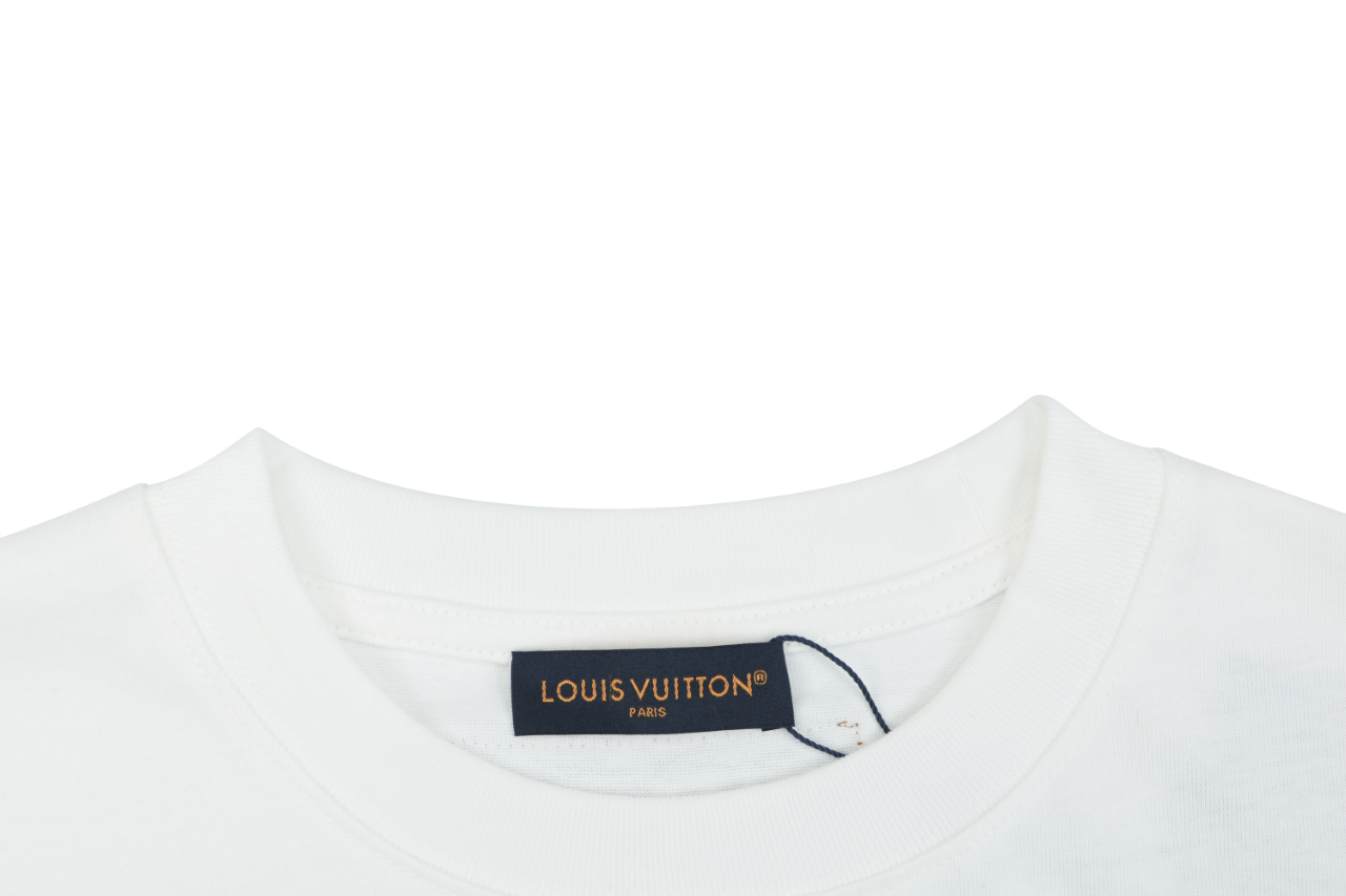 Louis Vuitton Vuitton Script Solar Burst Back Print Short Sleeve Tee – White