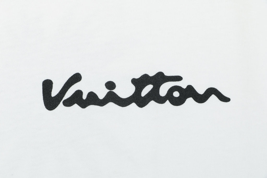 Louis Vuitton Vuitton Script Solar Burst Back Print Short Sleeve Tee – White