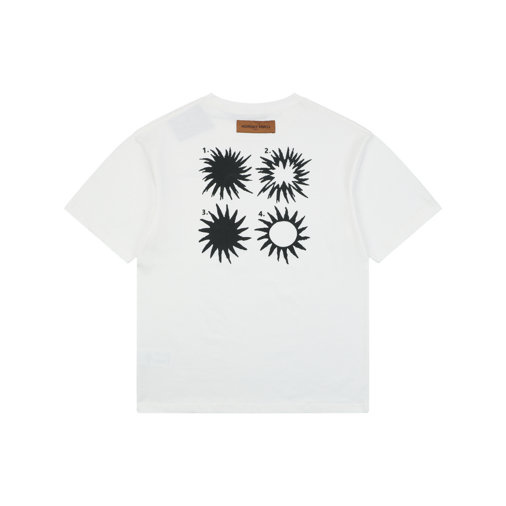 Louis Vuitton Vuitton Script Solar Burst Back Print Short Sleeve Tee – White