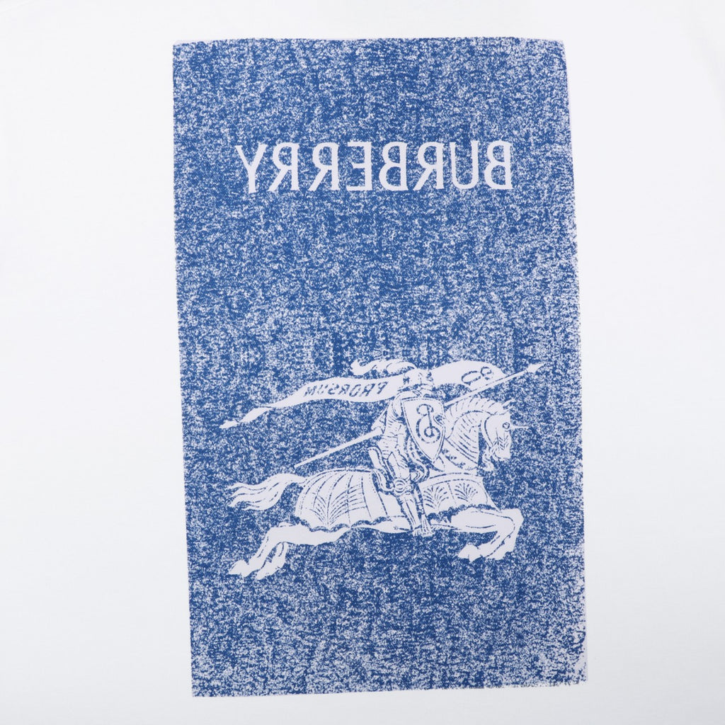 Burberry Spray Paint Blur Equestrian Knight Print Short Sleeve Tee – White